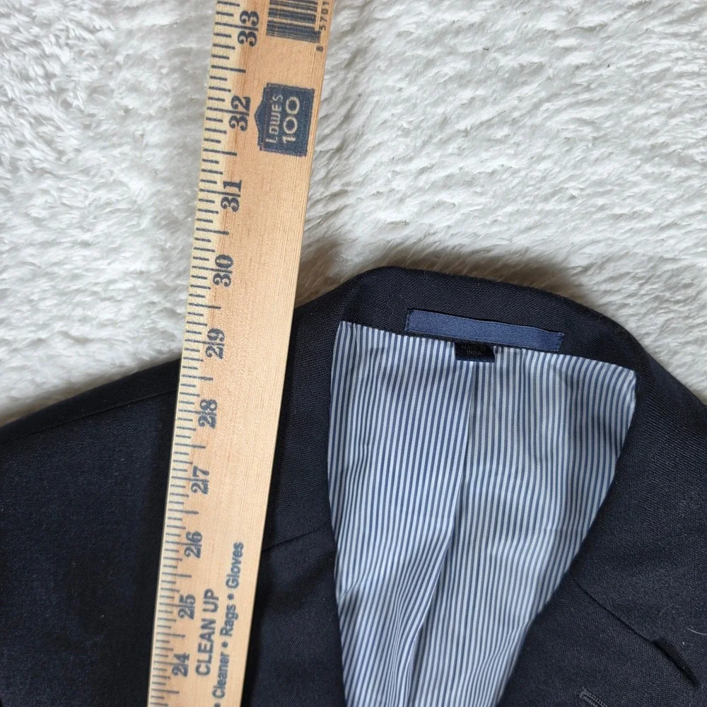 Jos. A. Bank 1905 Mens 36 Short Navy Wool Stretch Slim Fit Gold Button Blazer